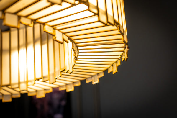 Aurora Handcrafted Glass Chandelier with Gold Finish 90cm