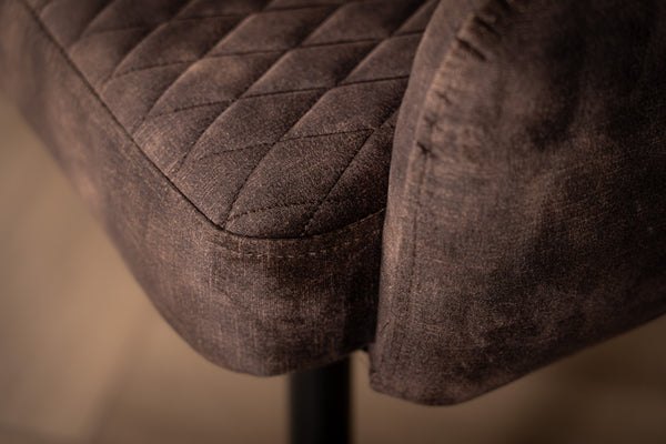 Glamour Elegant Grey Dark Brown Velvet Bench with Black Coated Legs 160 cm