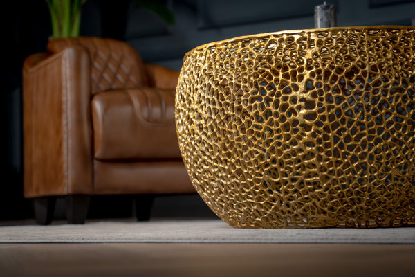 Golden Coral Aluminium Design Gold Coffee Table 80cm