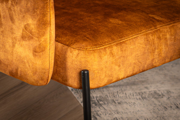 Milo Lounge Chair in Mustard Yellow with Black Powder Coating Legs