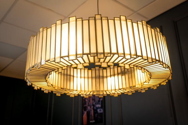 Aurora Handcrafted Glass Chandelier with Gold Finish 60cm