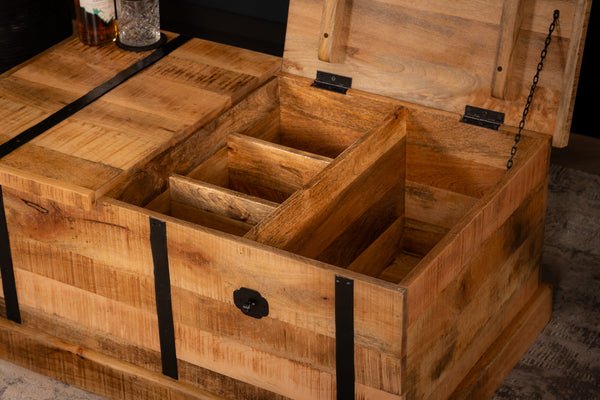 Cellar Mango Wood Coffee Table Bar with wine storage 100 cm