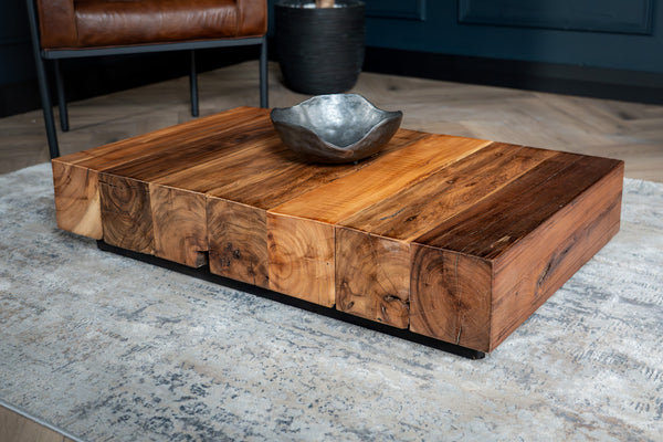 Organic Living Recycled Wood Beam Coffee Table in Natural 100cm