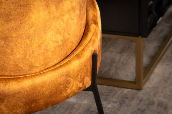 Milo Lounge Chair in Mustard Yellow with Black Powder Coating Legs