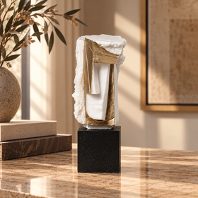 White & Gold Moorish Portrait Resin Sculpture - 48cm