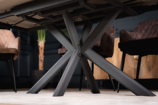 Integri Italian Sintered Stone Rotating Extendable Dining Table in Rusty Stone Colour 140–200 cm