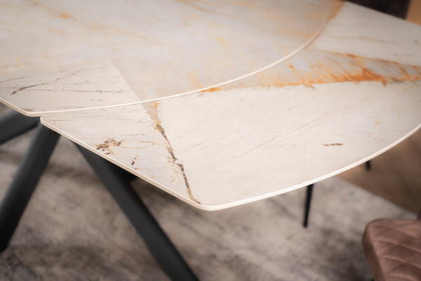 Integri Italian Sintered Stone Rotating Extendable Dining Table in Rusty Stone Colour 140–200 cm