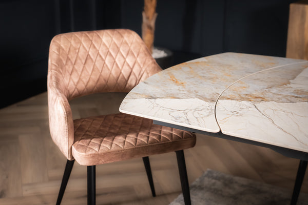 Integri Italian Sintered Stone Rotating Extendable Dining Table in Rusty Stone Colour 140–200 cm