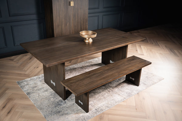 Butterfly Solid Mango Wood Dining Table Grey 200 cm