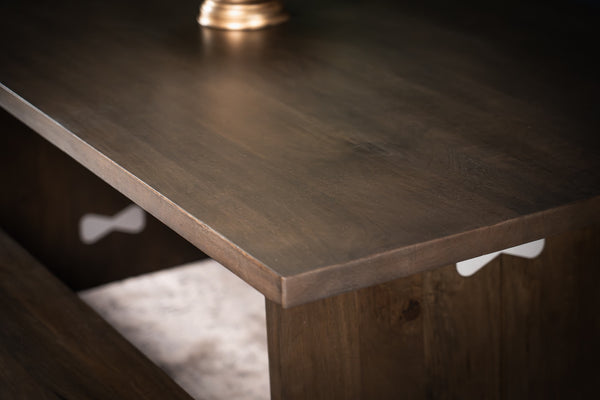 Butterfly Solid Mango Wood Dining Table Grey 200 cm