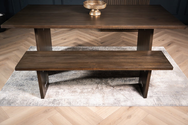 Butterfly Solid Mango Wood Dining Bench in Grey 160 cm