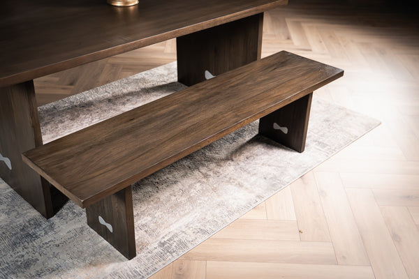 Butterfly Solid Mango Wood Dining Bench in Grey 160 cm