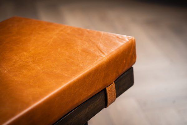 Louvre Solid Mango Wood Bench with Fluted Legs Design in Grey Brown 170 cm