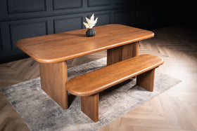 Como Solid Mango Wood Oval Dining Table Dark Brown 200 cm