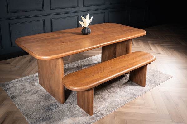 Como Solid Mango Wood Oval Dining Table Dark Brown 200 cm