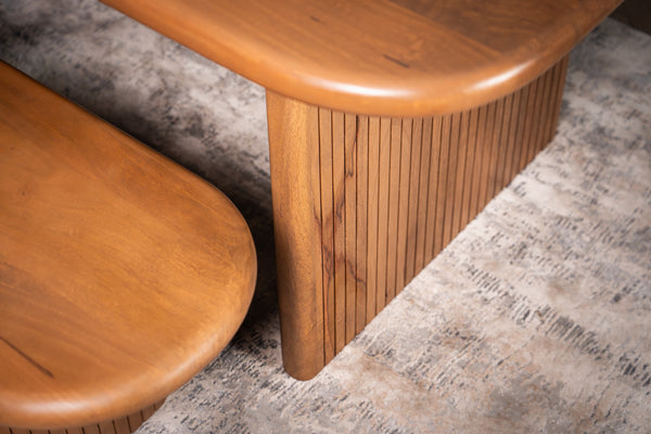 Como Solid Mango Wood Oval Dining Table Dark Brown 200 cm