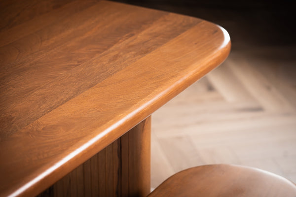 Como Solid Mango Wood Oval Dining Table Dark Brown 200 cm