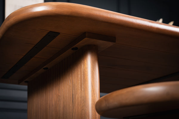 Como Solid Mango Wood Oval Dining Table Dark Brown 200 cm