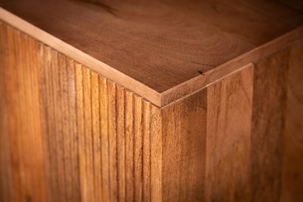 Cedric Solid Mango Wood Natural Brown Sideboard with Stone Inset Handles 150cm
