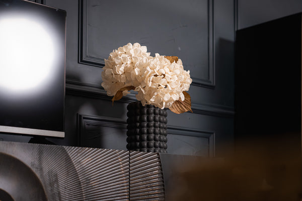 Sunset Handcrafted TV unit lowboard black gold solid mango wood metal feet 180 cm