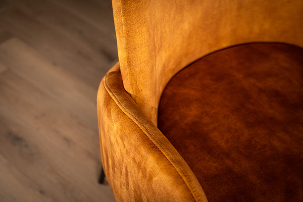 Milo Lounge Chair in Mustard Yellow with Black Powder Coating Legs