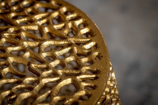 Golden Coral Aluminium Design Gold Side Table Set of 2