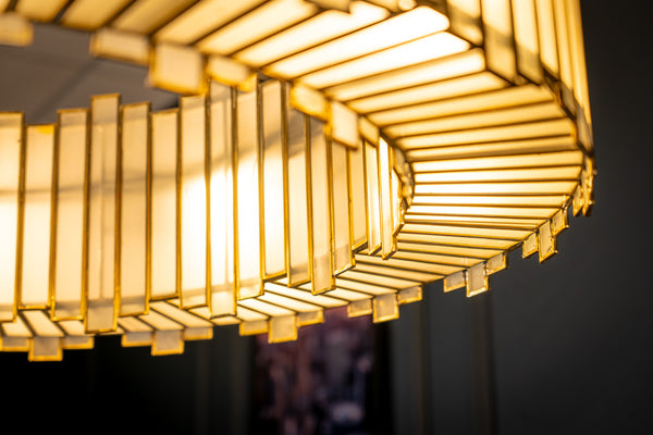 Aurora Handcrafted Glass Chandelier with Gold Finish 90cm