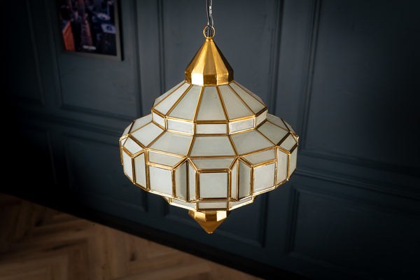 Celeste Handcrafted Embossed Lantern Ceiling Lamp in Gold 60cm