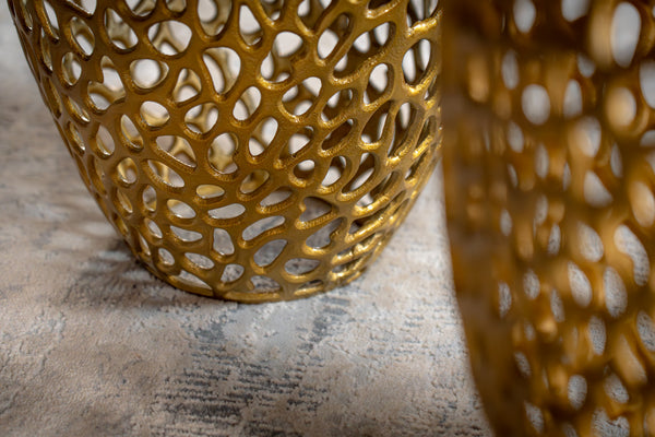 Golden Coral Aluminium Design Gold Side Table Set of two 40cm/30cm