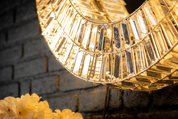 Aurora Crystal Handcrafted Round Wall Lamp Mirror 75cm