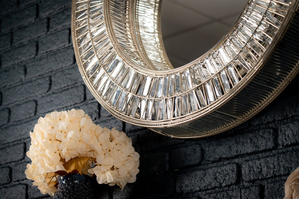 Aurora Halo Handcrafted Round Mirror Wall Lamp 90cm