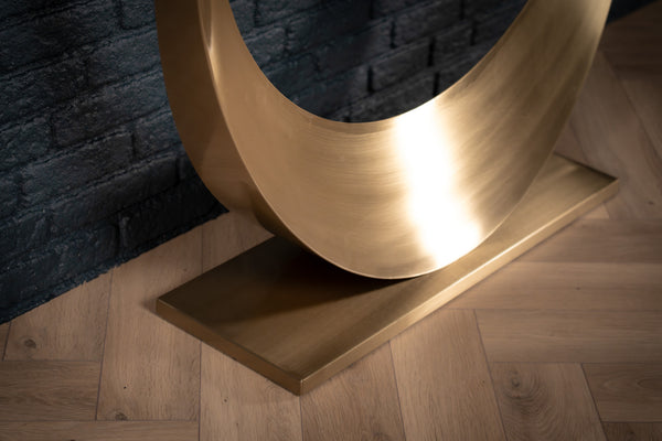 Cetona Italian Sintered Stone Console Table in White Concrete Gold Marble Look 160 cm