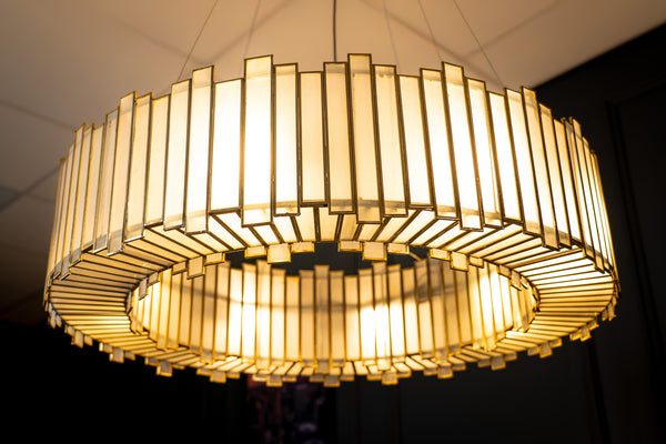 Aurora Handcrafted Glass Chandelier with Gold Finish 90cm