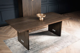 Butterfly Solid Mango Wood Dining Table Grey 200 cm