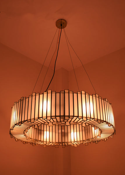 Aurora Handcrafted Glass Chandelier with Gold Finish 90cm