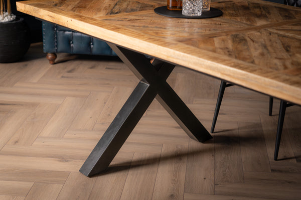 Artwood Home Mango Wood Industrial Dining Table 200 cm