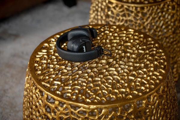 Golden Coral Aluminium Design Gold Side Table Set of 2