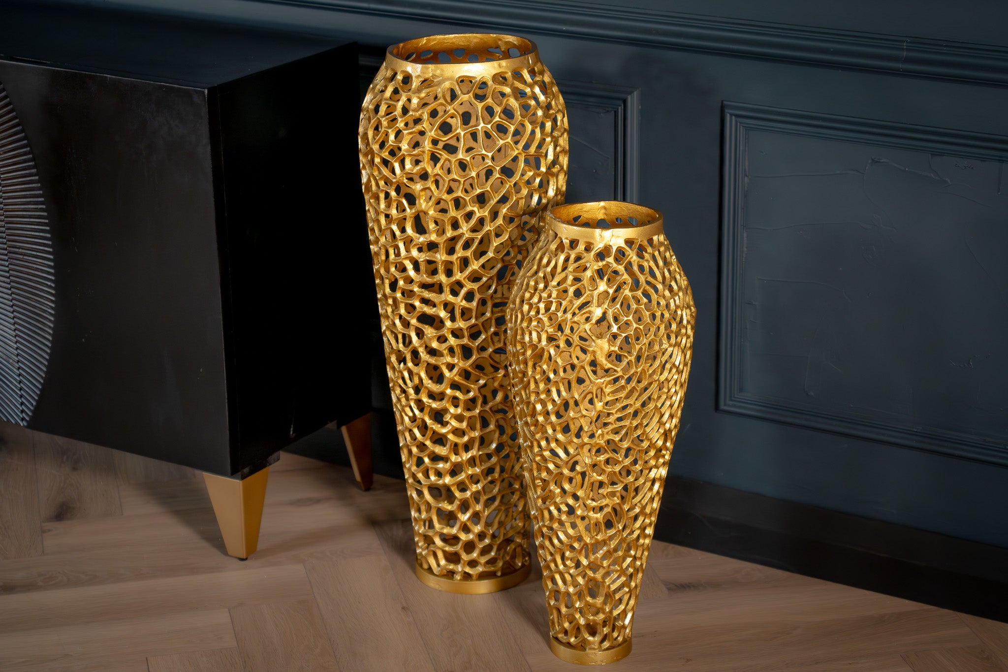 Aluminium Vase Gold 64 cm – Golden Coral