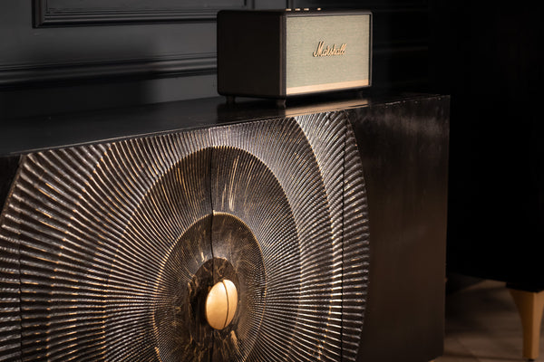 Sunset Handcrafted Solid Mango Wood Black Sideboard 177 cm 2.0