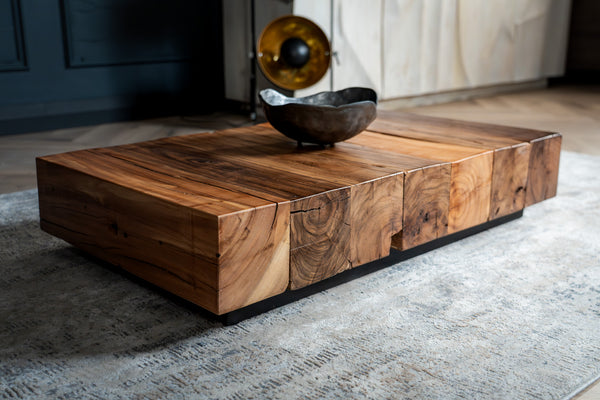 Organic Living Recycled Wood Beam Coffee Table in Natural 100cm