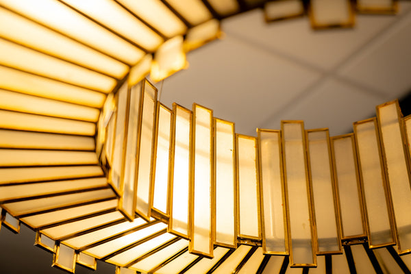 Aurora Handcrafted Glass Chandelier with Gold Finish 60cm