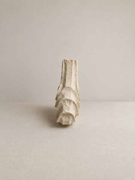 Modern White Decorative Ornaments Set of 2 - White Textured MDF Tabletop Décor 25 x 23cm and 17 x 30cm