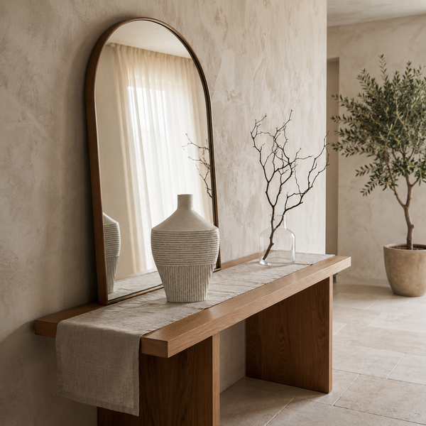 Modern Textured Tabletop Sculpture – Stone Effect Decorative Accent 29cm