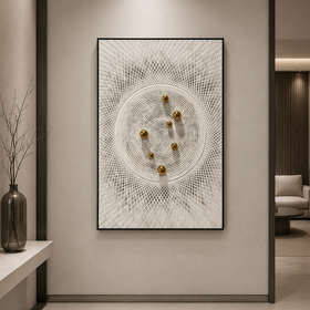 Carved 3D Wall Art - Textured White and Gold Sculptural Statement Piece  75 x 100cm
