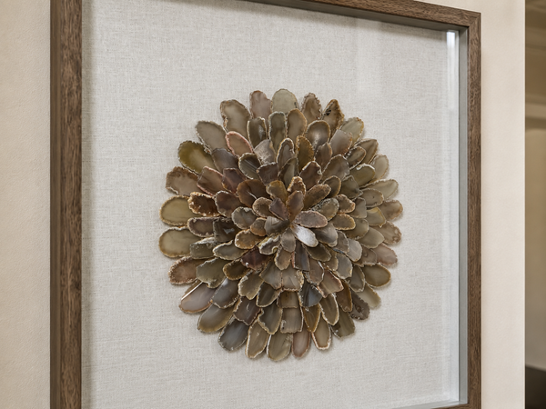 Framed Agate Wall Art  - Luxury Gemstone Statement Piece 60 x 60cm