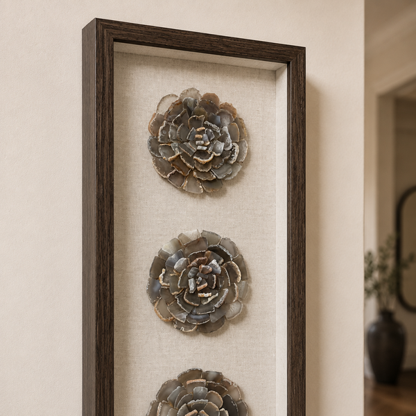 Framed Agate Wall Art  - Luxury Gemstone Statement Piece 30 x 45cm