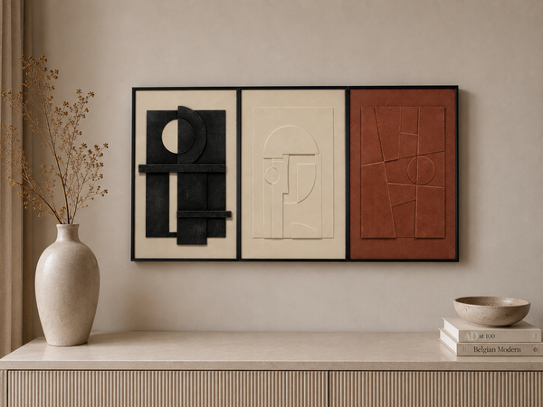 Carved 3D Wall Art - Contemporary Abstract Statement Piece 120 x 60cm