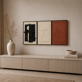 Carved 3D Wall Art - Contemporary Abstract Statement Piece 120 x 60cm