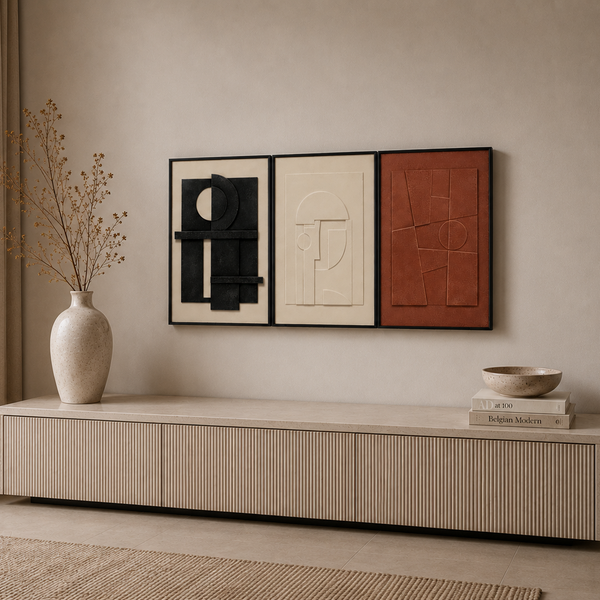 Carved 3D Wall Art - Contemporary Abstract Statement Piece 120 x 60cm