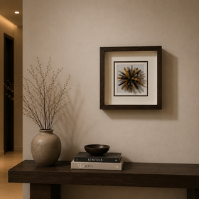 Framed Agate Wall Art - Luxury Natural Stone Decorative Accent 33 x 33cm